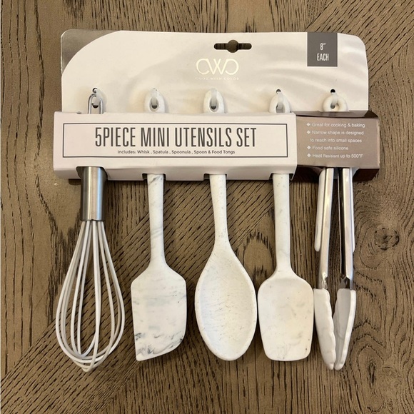 CWC Marble Silicone Kitchen Utensils 13pc Set Matching Neutral Modern Clean - Picture 2 of 4